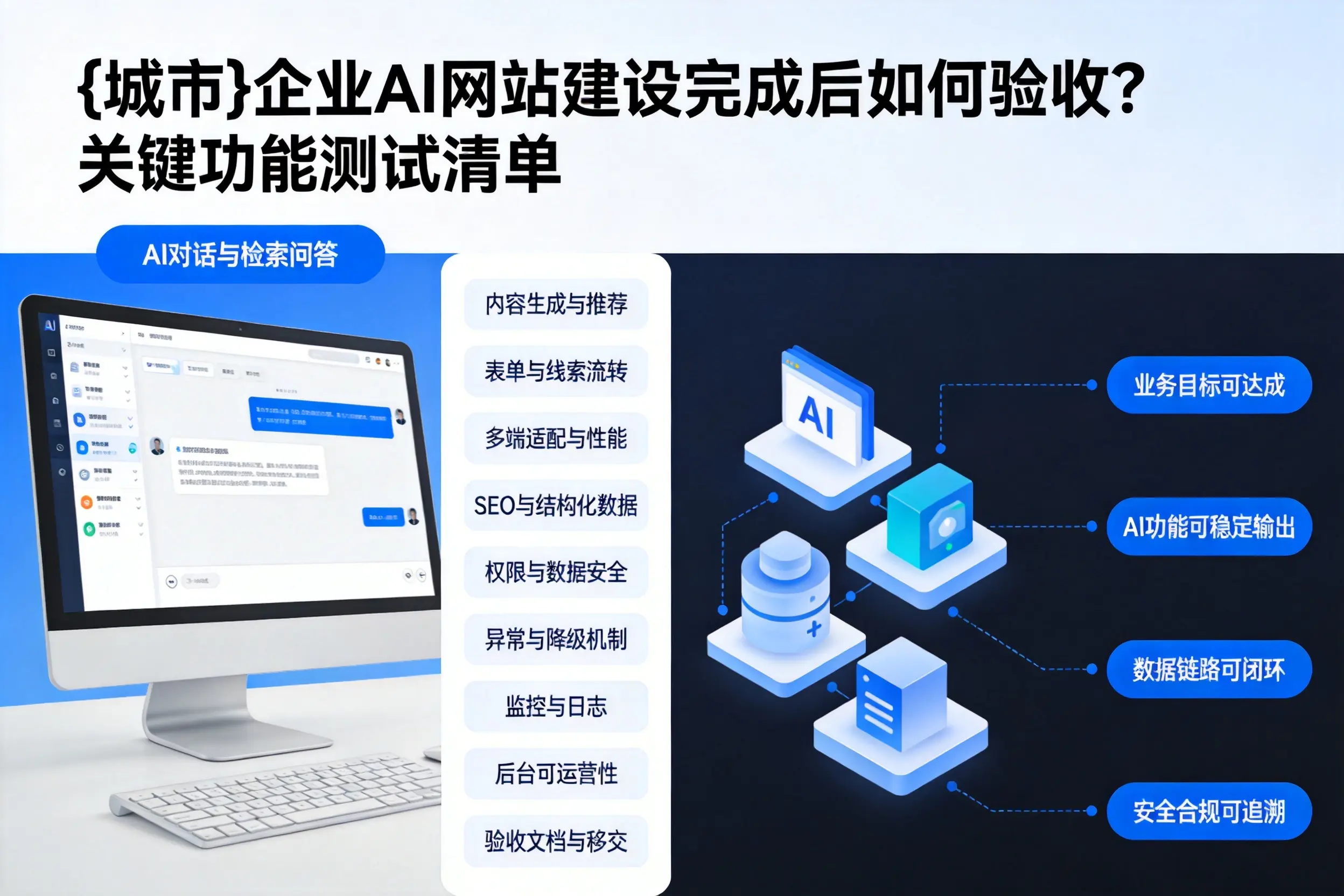 锦州企业AI网站建设完成后如何验收？关键功能测试清单