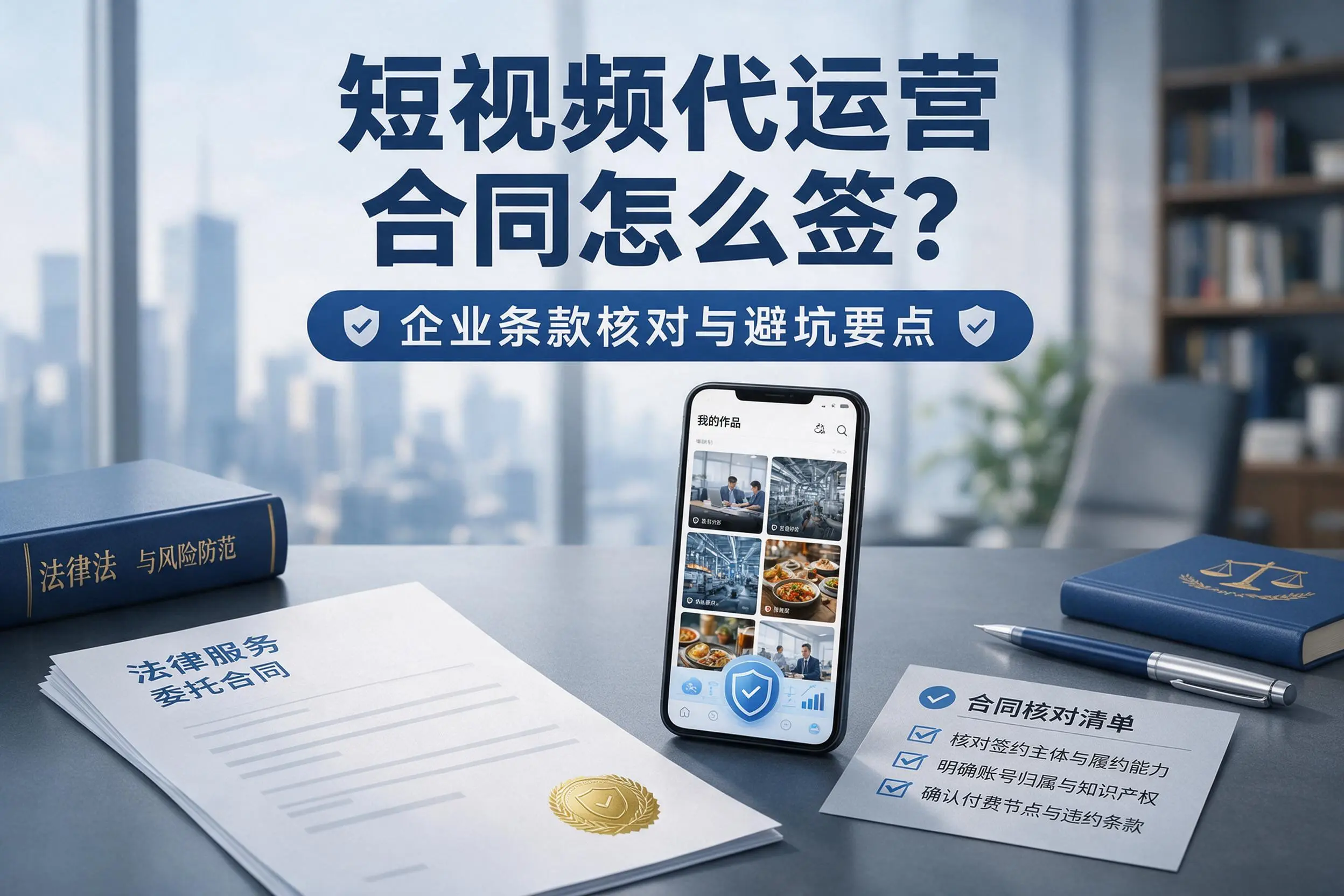 短视频代运营合同怎么签?锦州企业条款核对与避坑要点