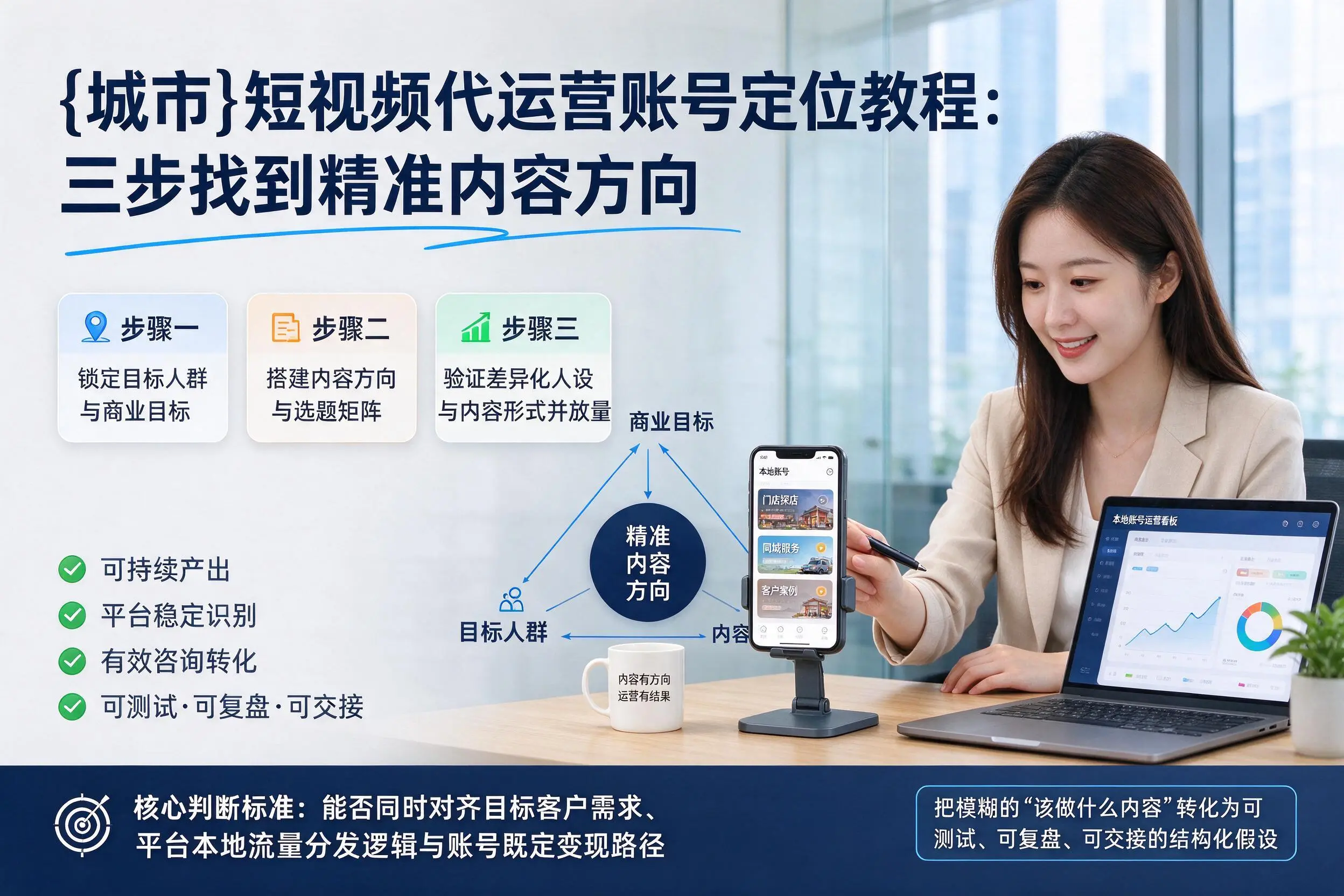 锦州短视频代运营账号定位教程:三步找到精准内容方向