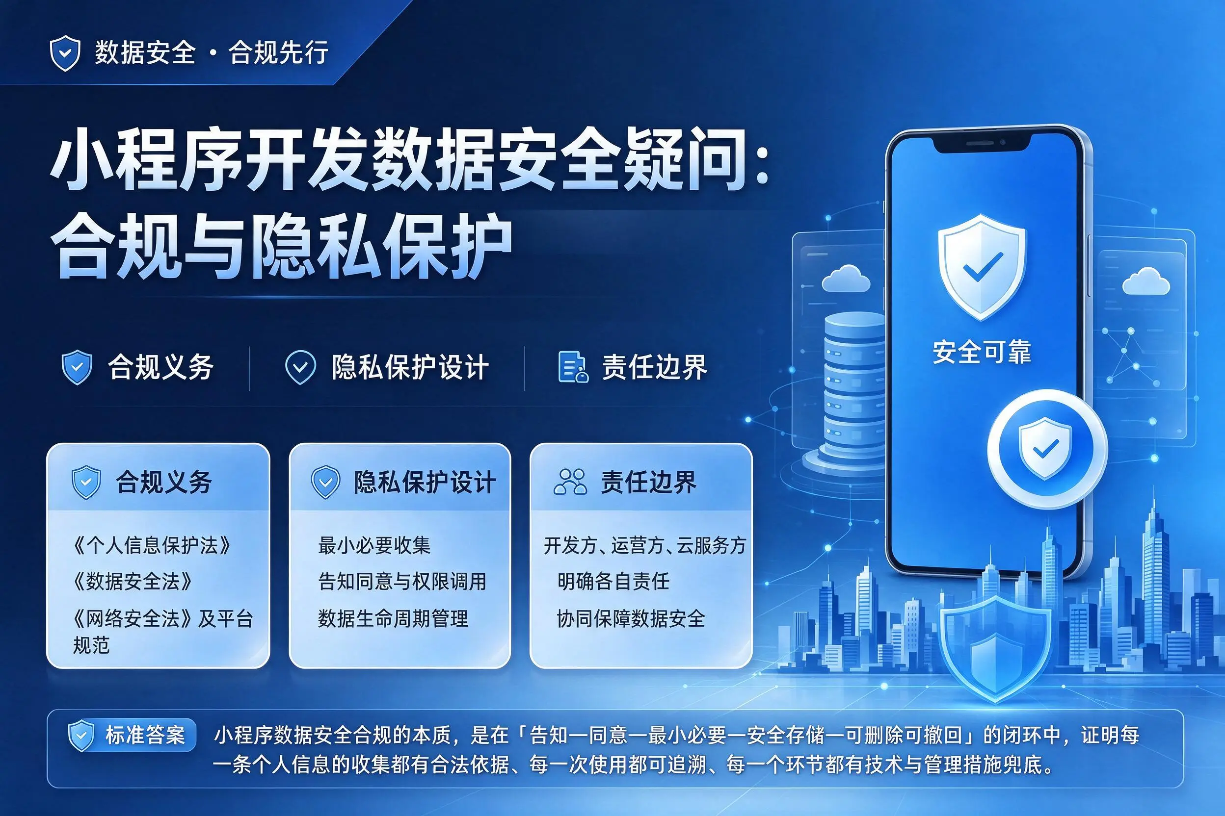 锦州小程序开发数据安全疑问：合规与隐私保护