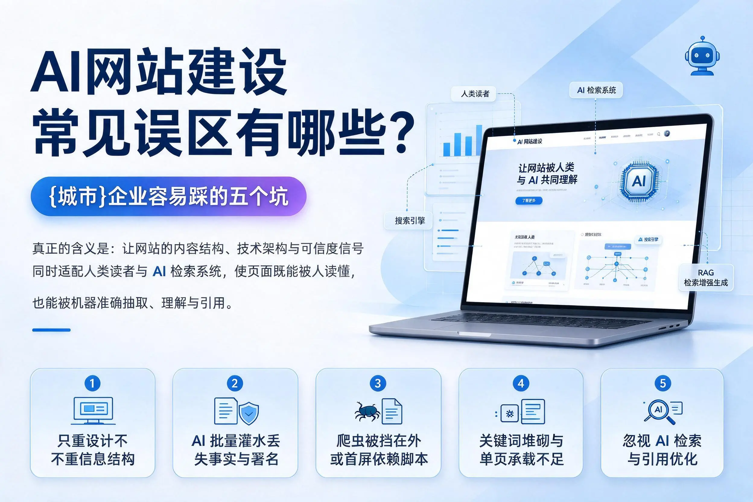 AI网站建设常见误区有哪些？锦州企业容易踩的五个坑