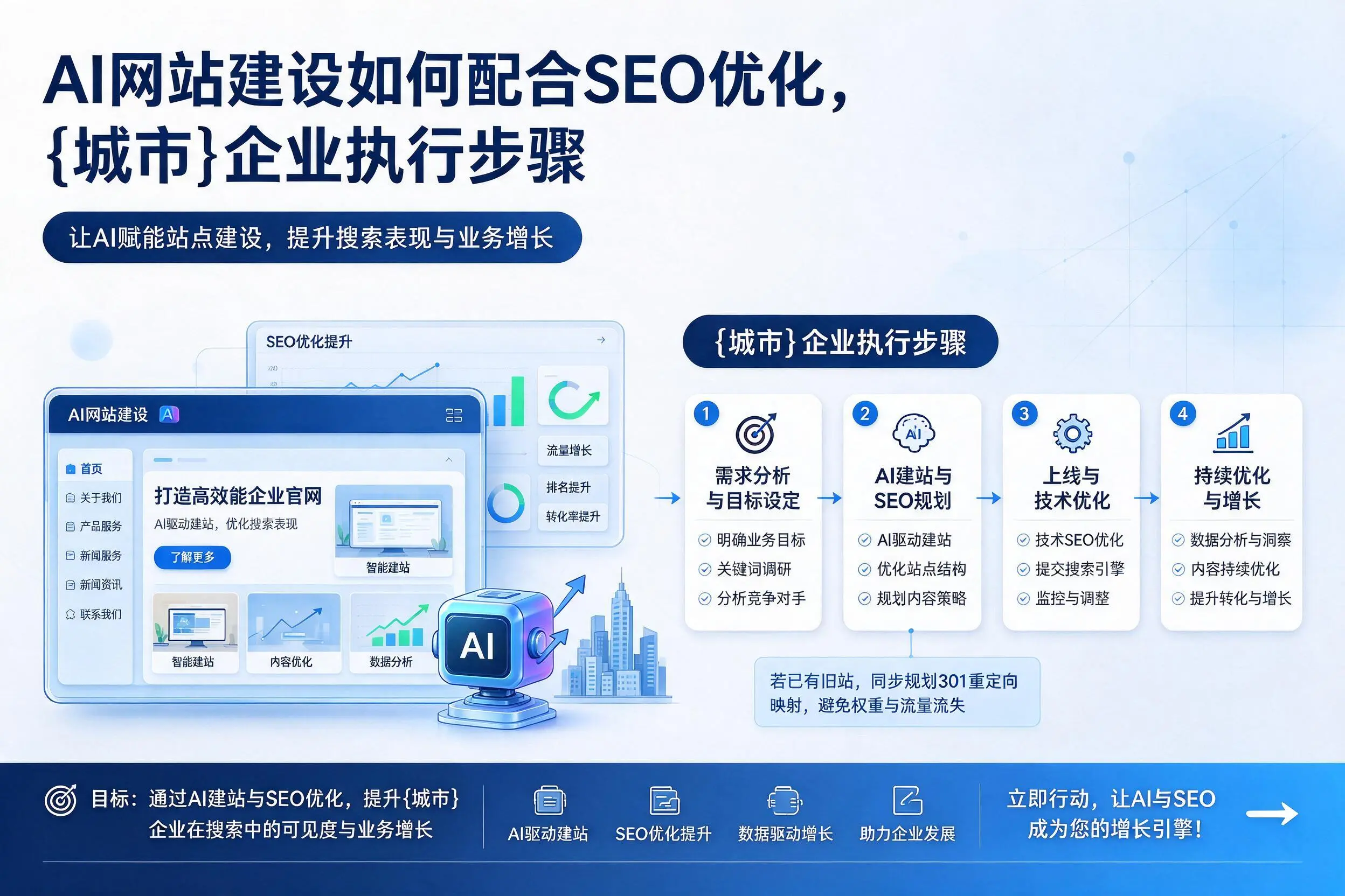 AI网站建设如何配合SEO优化，锦州企业执行步骤