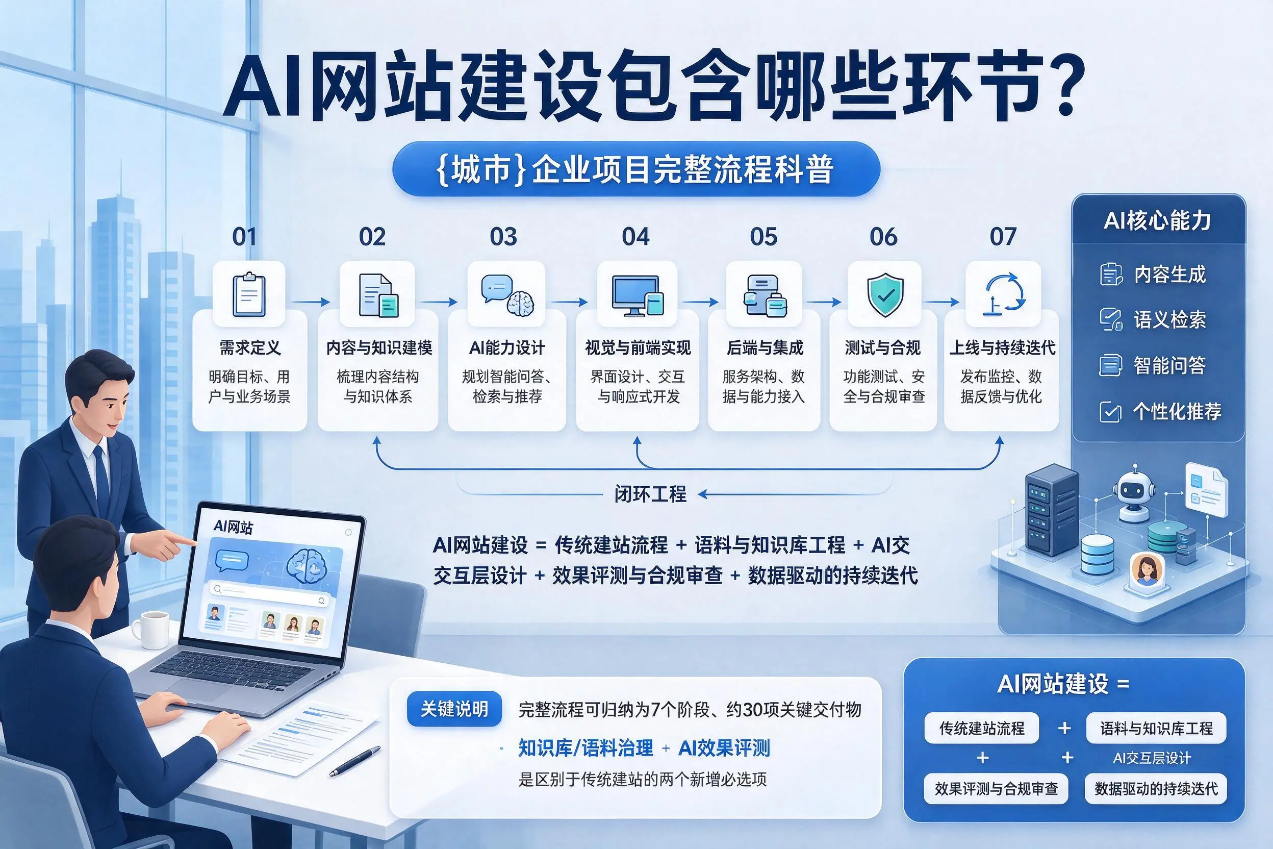 AI网站建设包含哪些环节？锦州企业项目完整流程科普