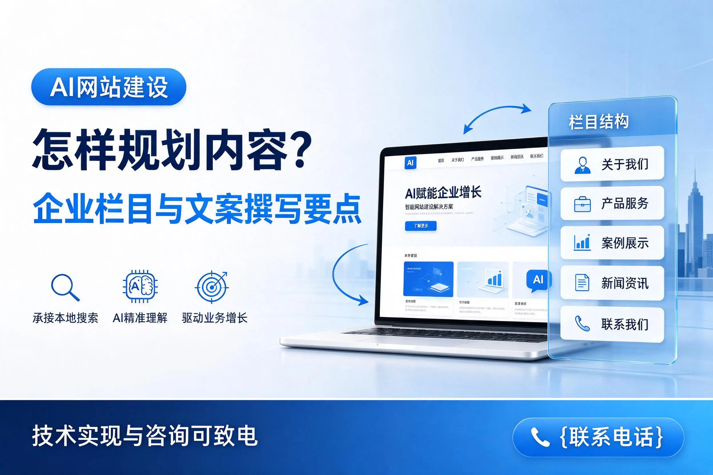 AI网站建设怎样规划内容？锦州企业栏目与文案撰写要点