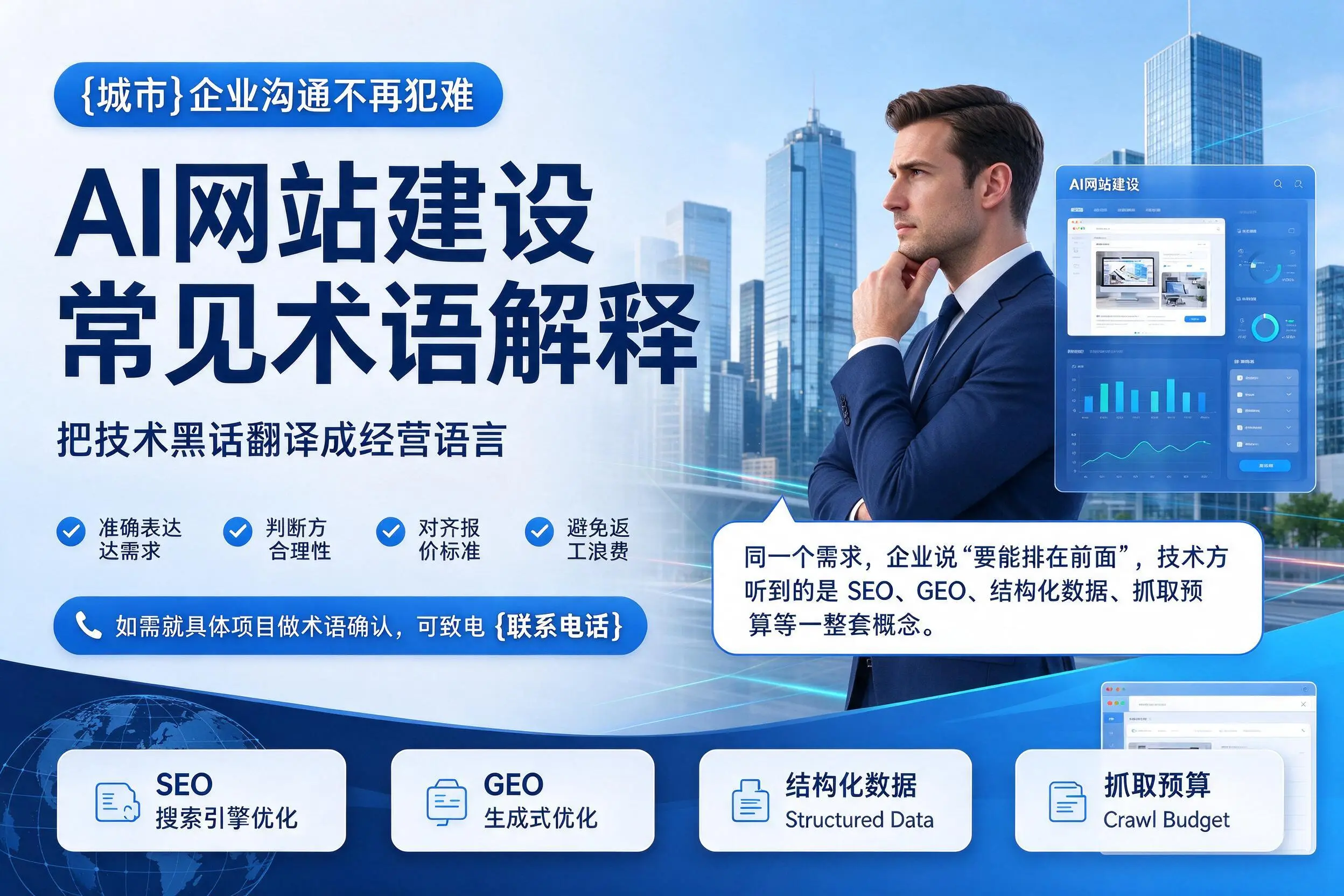 AI网站建设常见术语解释,锦州企业沟通不再犯难