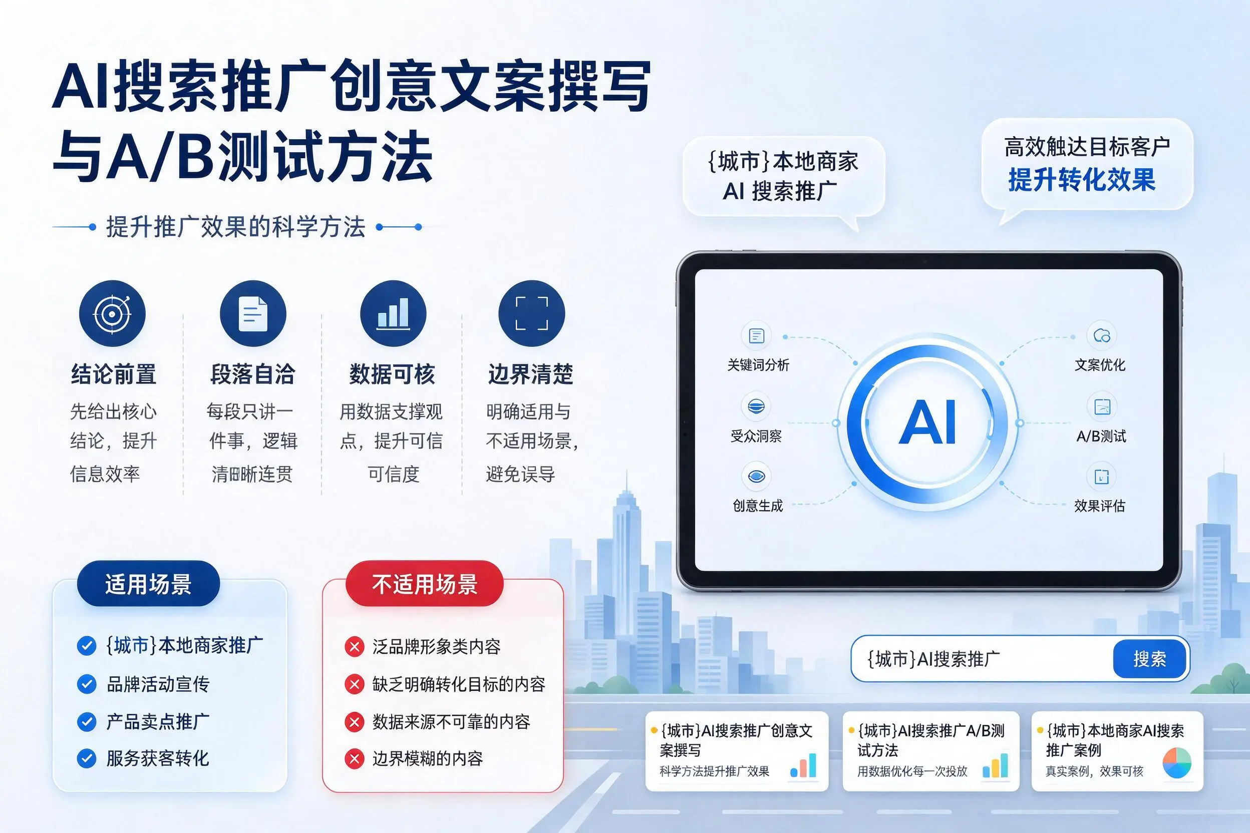 锦州AI搜索推广创意文案撰写与A/B测试方法